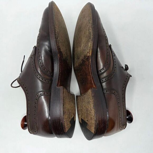 POLO RALPH LAUREN X CROCKETT & JONES MARLOW CIGAR SHELL CORDOVAN WINGTIPS 8.5 D - Picture 7 of 11